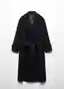 Abrigo Traviata Negro Talla 24 Mujer Mango