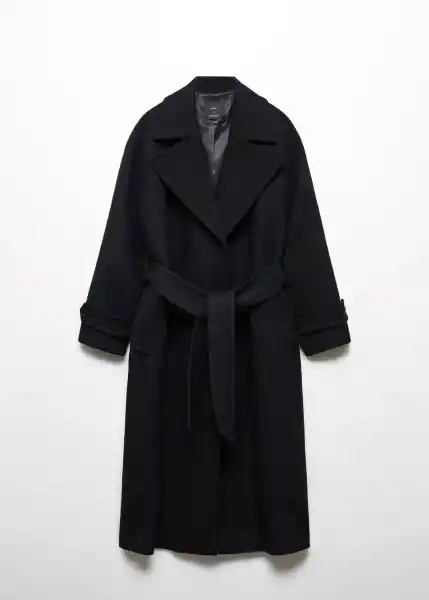 Abrigo Traviata Negro Talla 24 Mujer Mango