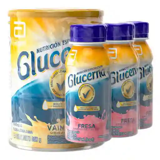 Glucerna Alimento Nutricional Vainilla + Fresa