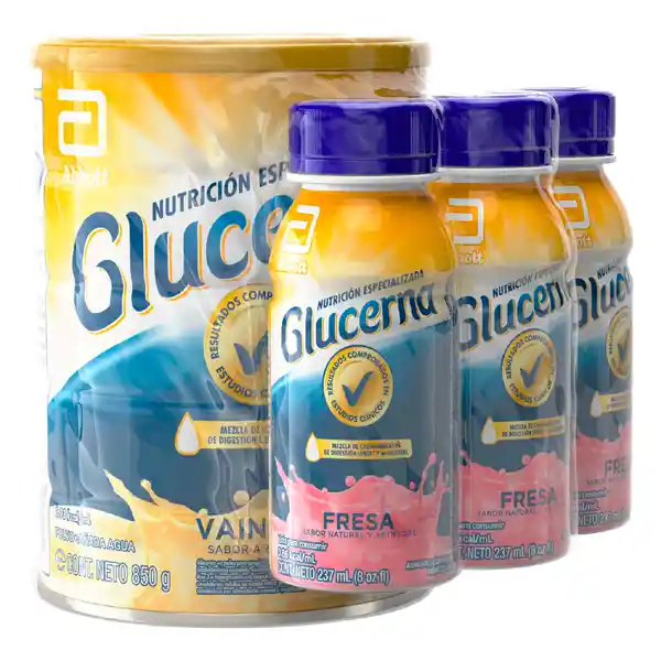 Glucerna Alimento Nutricional Vainilla + Fresa