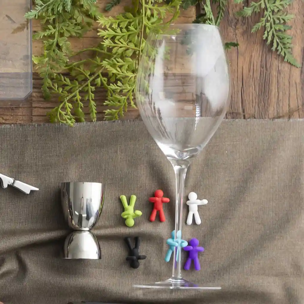 Set Identificadores de Copas Silueta Colores Ambiente Gourmet