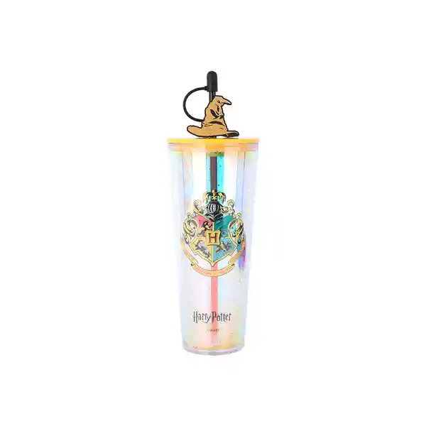 Vaso Con Doble Pared y Pitillo Serie Harry Potter Dorado Miniso