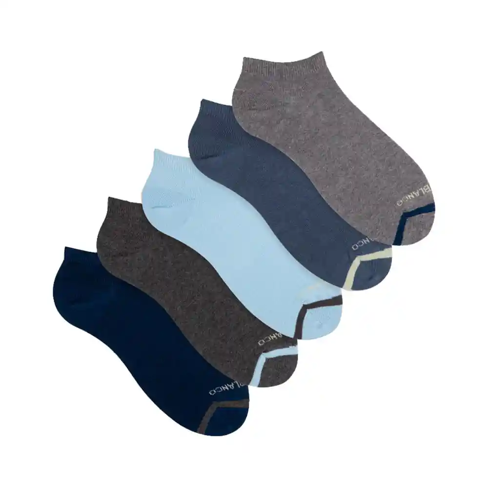 Medias Casual Tobilleras Masculino Brecia Tobillera X5 Punto Blanco Talla 10-12