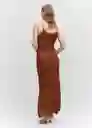 Vestido Dama Marrón Talla S Mujer Mango