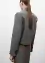 Blazer Americana Tyra Gris Talla XS Mujer Mango