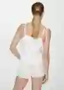 Top Lazo Blanco Talla Xs Mujer Mango