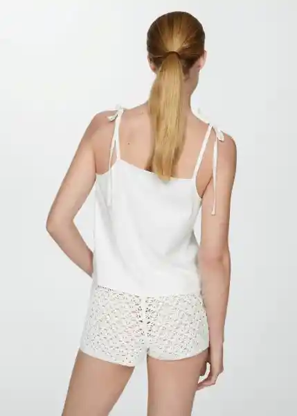 Top Lazo Blanco Talla Xs Mujer Mango