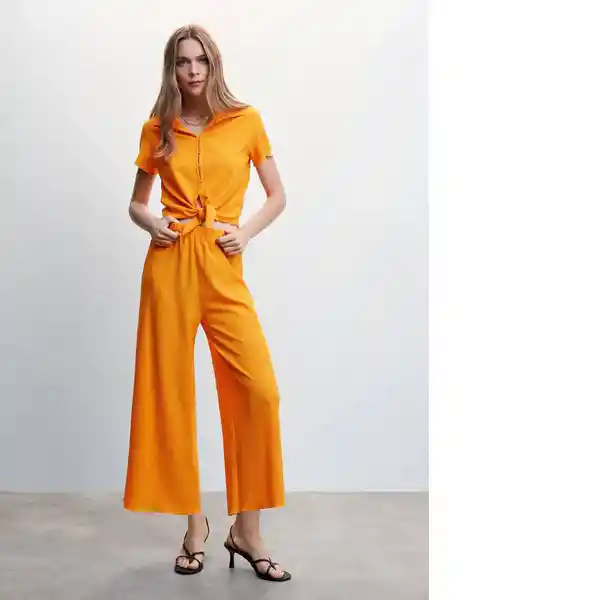 Pantalón Amura-H Naranja Talla S Mujer Mango