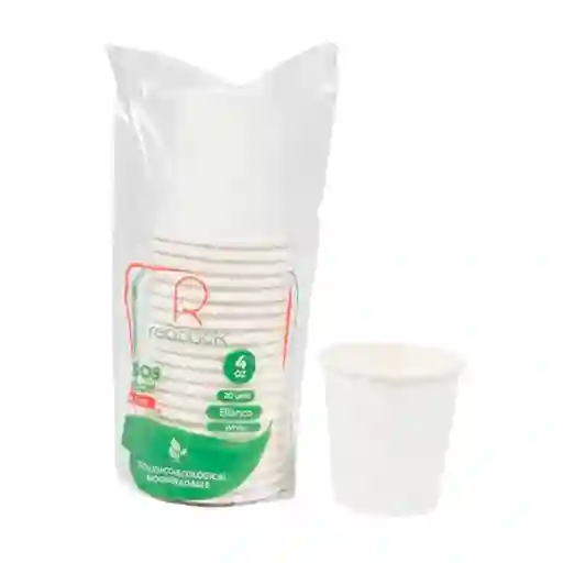 Real Pack Vaso Papel Blanco 4 Oz