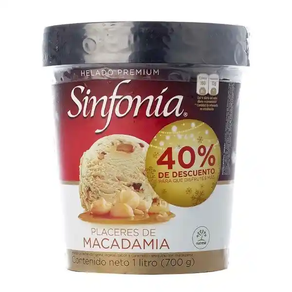 Sinfonía Helado Placeres Macadamia Precio Especial