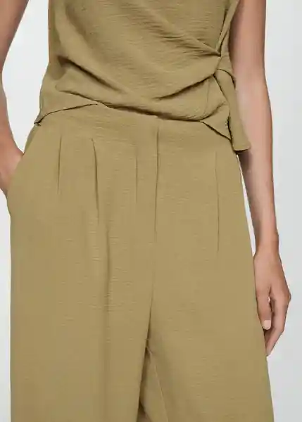 Pantalón Burbu-H Khaki Talla L Mujer Mango