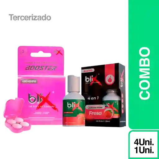 Combo Blix Potenciador Mujer + Lubricante Fresa