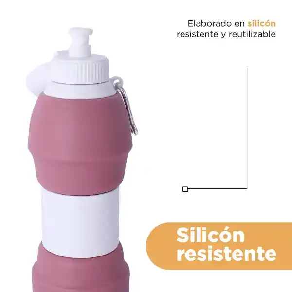 Vaso Plástico Plegable de Silicona de Rosa 600 mL Serie Miniso