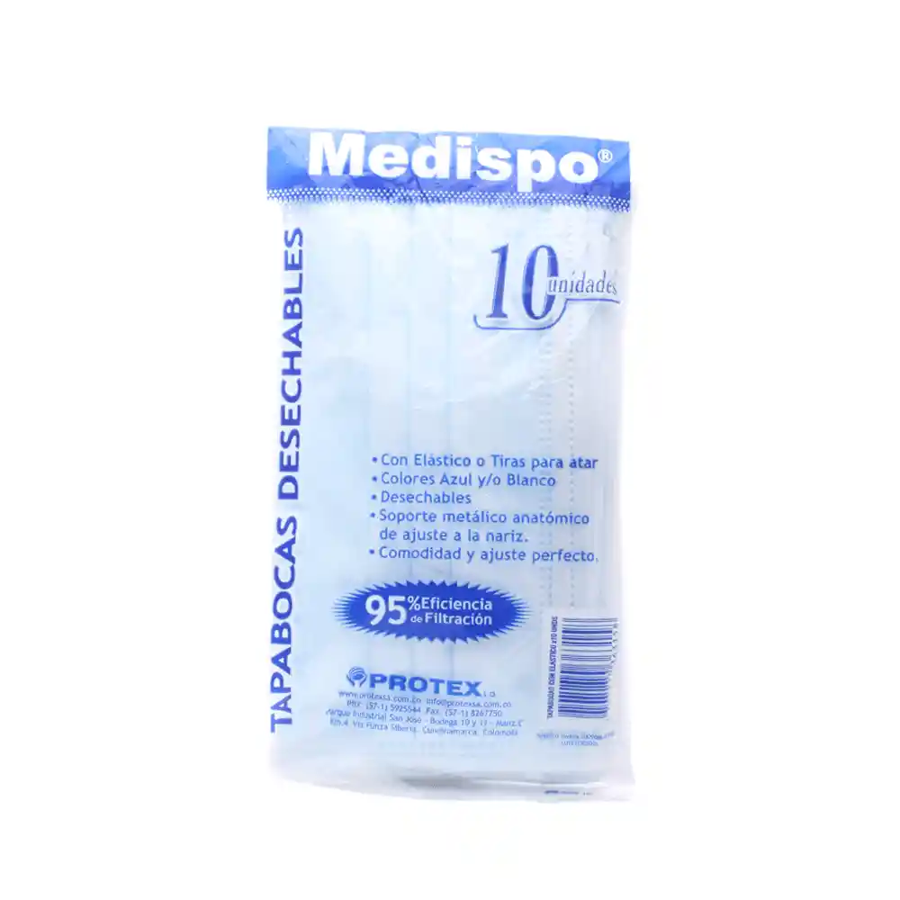 Medisop Tapabocas Desechables Color Azul 