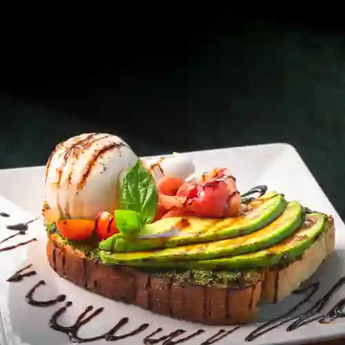 Tostada Pesto y Burrata