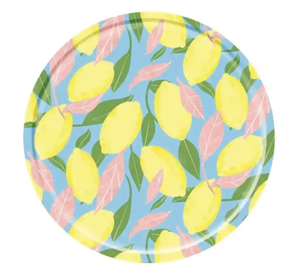 Playmart Lluvia Limones Plato de Papel 10.5 In -