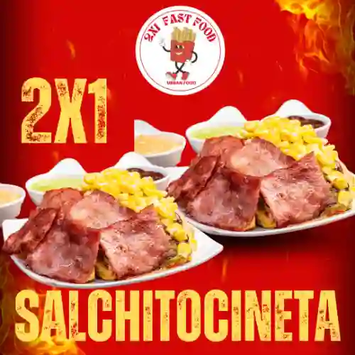 2x1 Salchipapa Personal de Tocineta