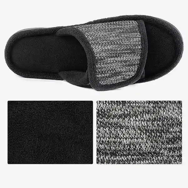 Rockdove Pantuflas Para Hombre Moc Negro L
