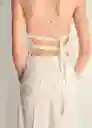 Top Camberra Offwhite Talla M Mujer Mango