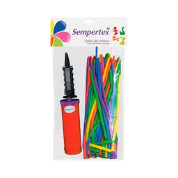 Sempertex Set Inflador y Bombas Tubo de Colores Surtidos