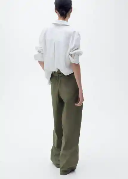 Pantalón Cubi Khaki Talla 38 Mujer Mango
