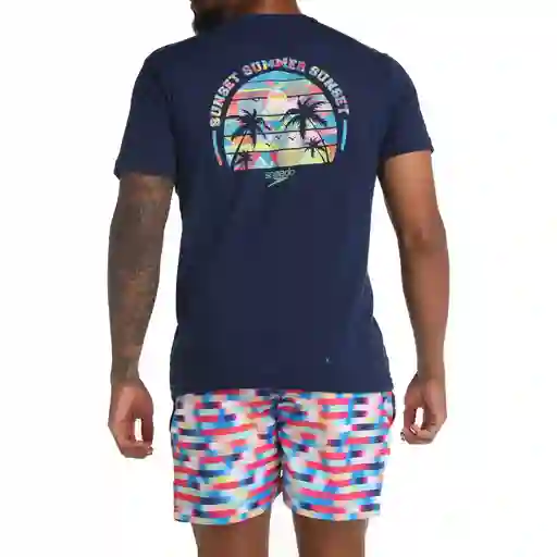 Camiseta Manga Corta Oceanic Oasis Hombre Azul-xl
