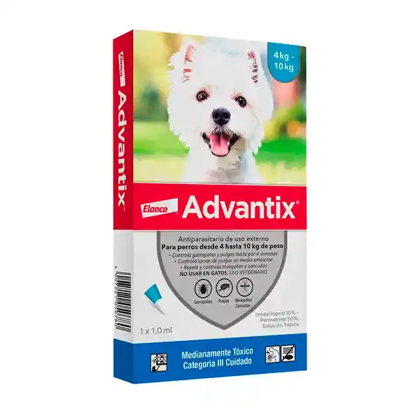 Advantix Antipulgas Para Perro >4 - 10 Kg 1 Pipeta