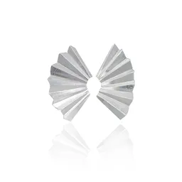 More Aretes Abanico 3d Largos Plata