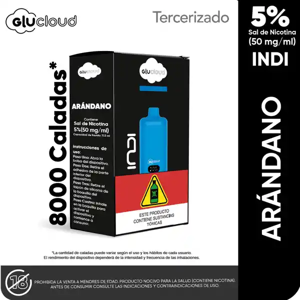 Vapeador Glucloud Arándano Indi