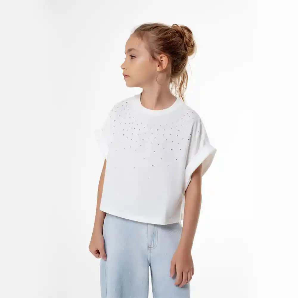 Camiseta Manga Corta Tejido de Punto Kids Femenino Laelle Gef