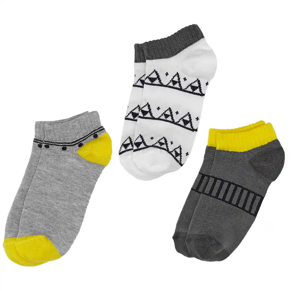 Calcetin Deportivo Niño X3 (uniamarillo) Urb Talla 4-6