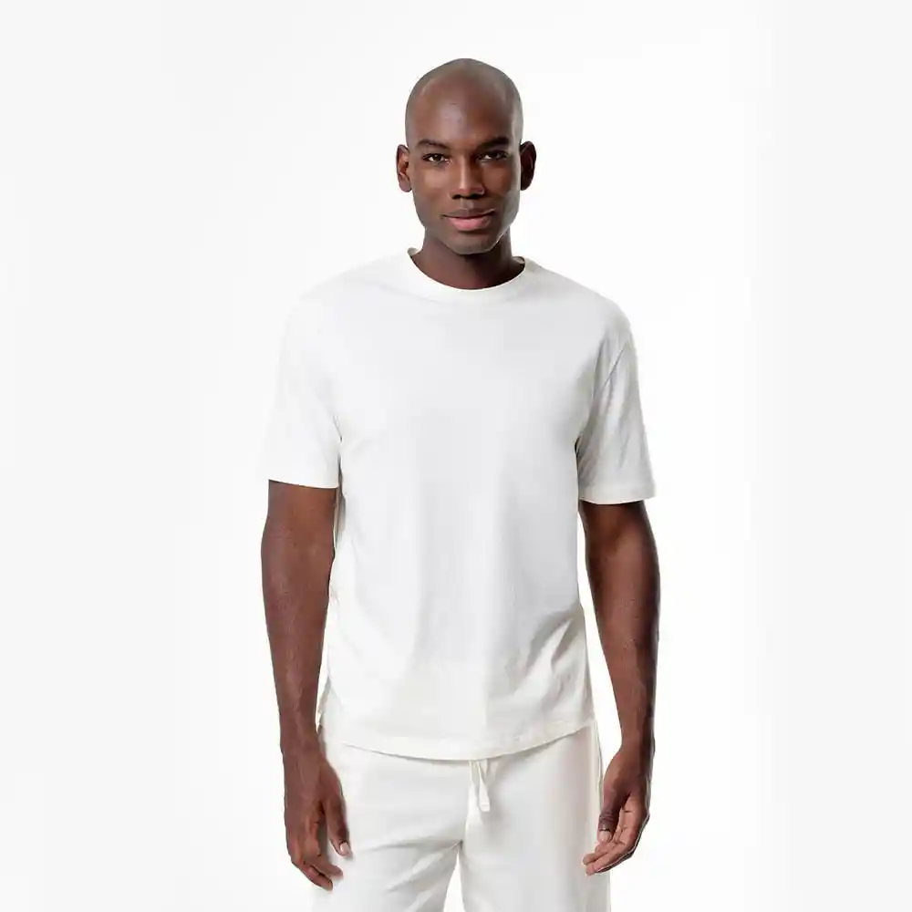 Camiseta Manga Corta Silueta Amplia en Algodón Masculino Pijoxu Gef Talla S