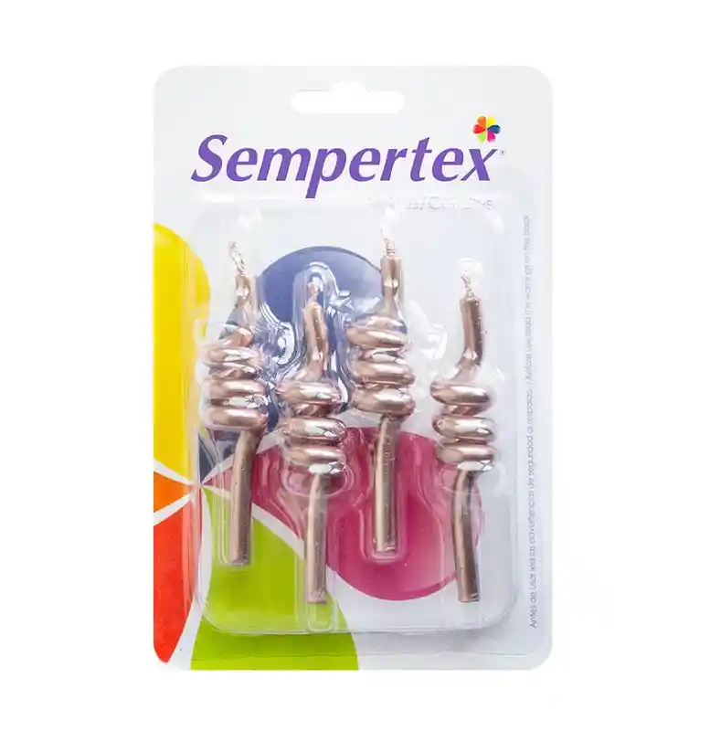 Sempertex Vela Espiral Dorado Rosa