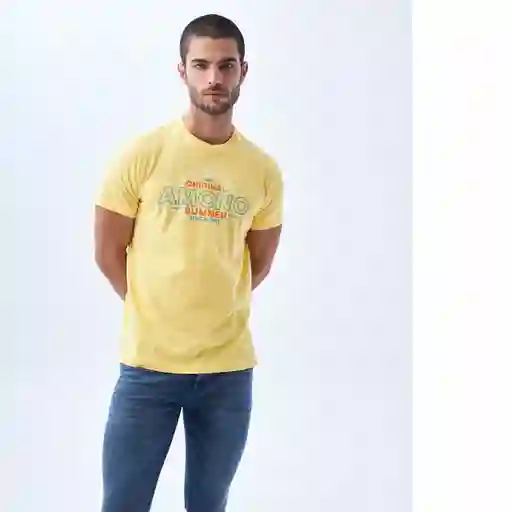 Camiseta Hombre Amarillo Talla M 842F002 Americanino