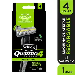 Schick Maquina de Afeitar Quattro Titanium Sensitive