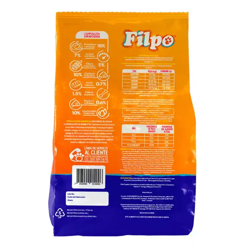 Filpo Alimento para Perros Adultos Extrudizado