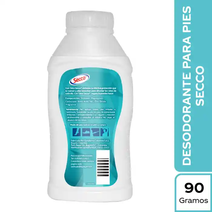 Secco Talco Cuidado de Pies Und x 90 gr