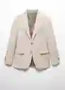 Blazer Americana Milan Beige Talla 44 Hombre Mango