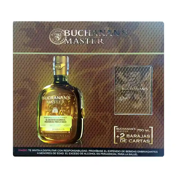 Buchanans Kit Whisky Master + Barajas de Cartas