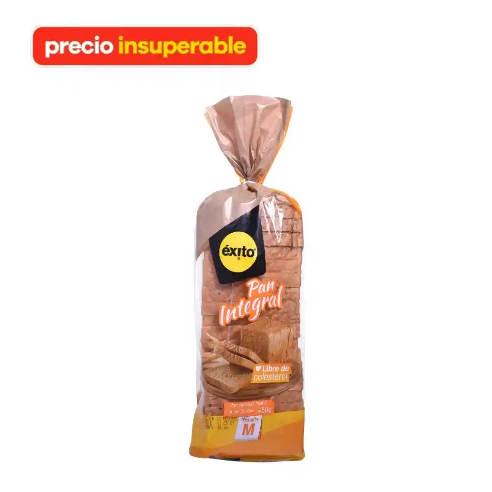 Pan Tajado Integral Éxito