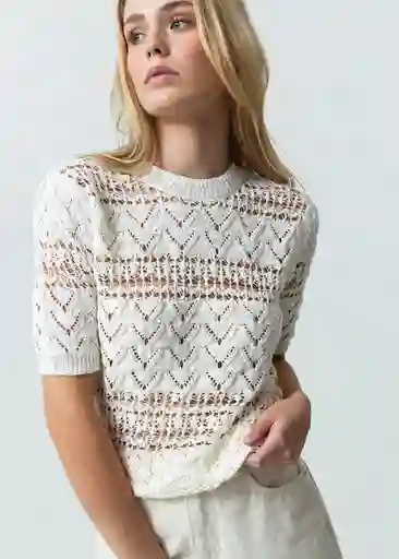 Saco Tejido Mujer Crudo Puro Claro Talla S 582G034 Naf Naf