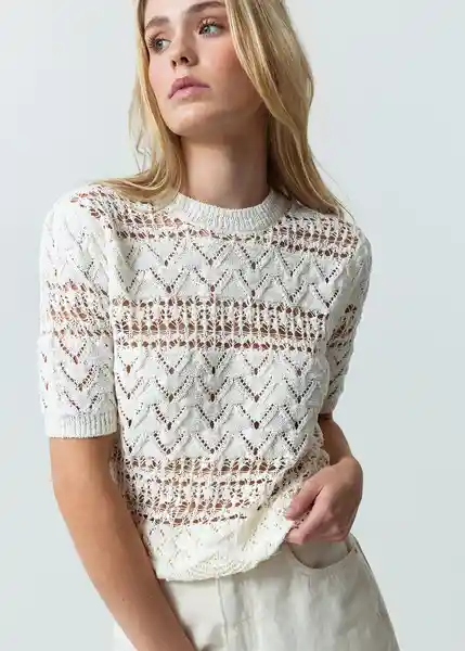 Saco Tejido Mujer Crudo Puro Claro Talla S 582G034 Naf Naf