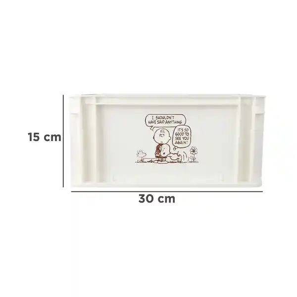 Organizador Grande Apilable Sin Tapa Serie Snoopy Blanco Miniso