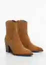 Botines Adri Tabaco Talla 41 Mujer Mango