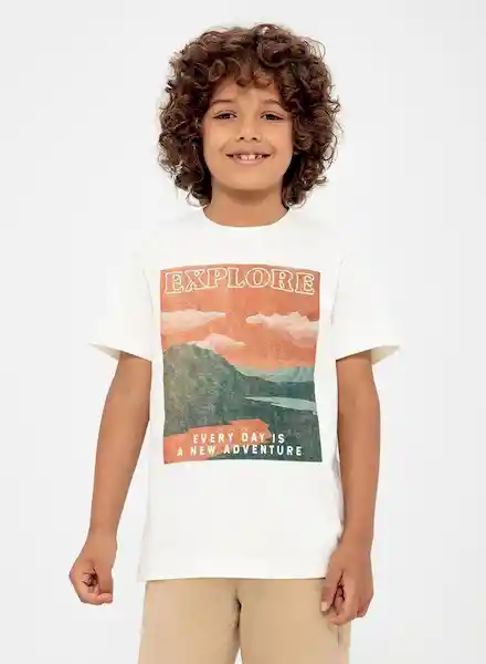 Gef Camiseta Manga Corta Infantil Blanco Talla 8