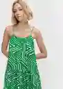 Vestido Gari Verde Talla L Mujer Mango