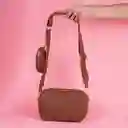 Bolso Crossbody y Monedero 2 en 1 Texturizado Café Miniso