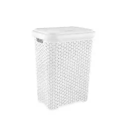 Krea Hamper Simil Rattan Blanco 35 L