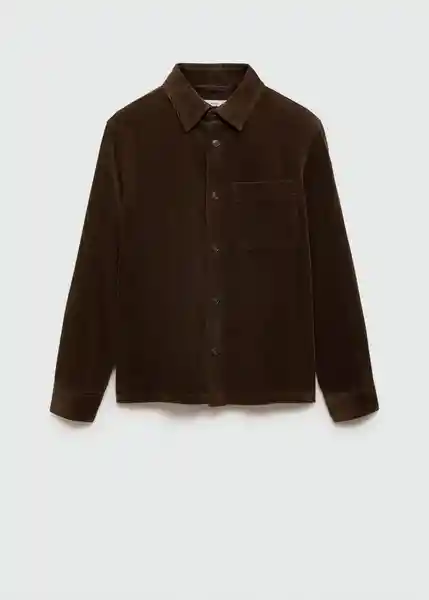 Camisa Pompeia Marron Talla M Hombre Mango