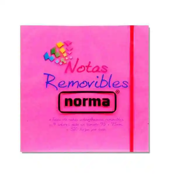 Norma Nota Removible 4 Colores Cubo Neón